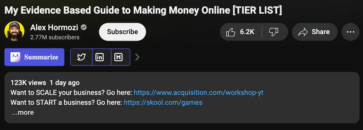 youtube description cta example